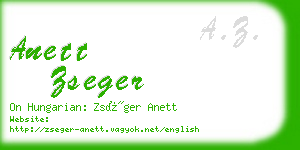 anett zseger business card